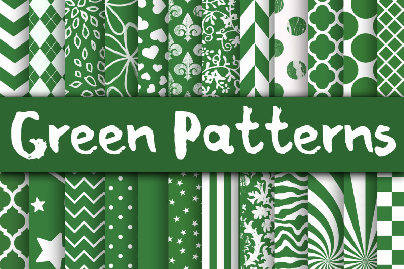 green-patterns-digital-paper