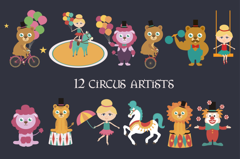 circus-icons-and-cards-templates