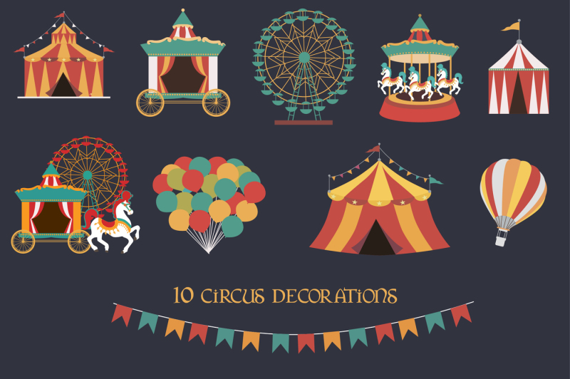 circus-icons-and-cards-templates