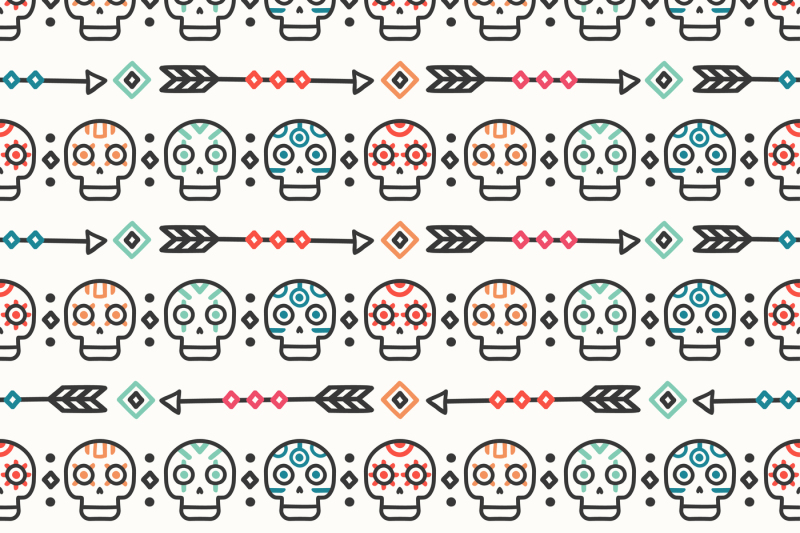 day-of-the-dead-print-tribal-mexican-ethnic-seamless-pattern