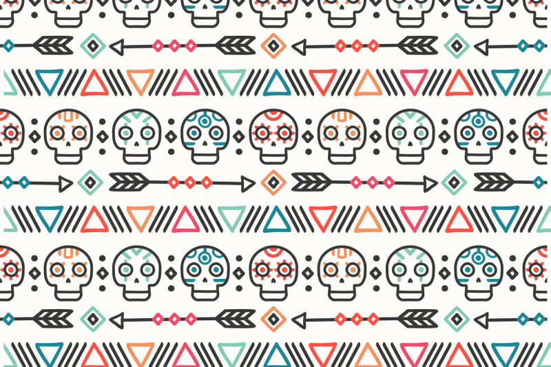 day-of-the-dead-print-tribal-mexican-ethnic-seamless-pattern