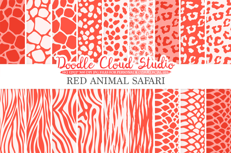 red-animal-safari-digital-paper-scarlet-fur-pattern-giraffe-zebra-leopard-snake-tiger-background-instant-download-personal-and-commercial-use