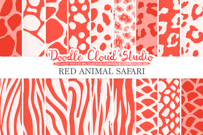 red-animal-safari-digital-paper-scarlet-fur-pattern-giraffe-zebra-leopard-snake-tiger-background-instant-download-personal-and-commercial-use