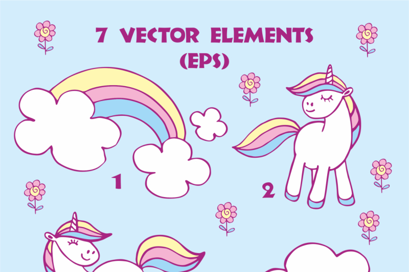 cute-unicorns-vector-elements-and-patterns