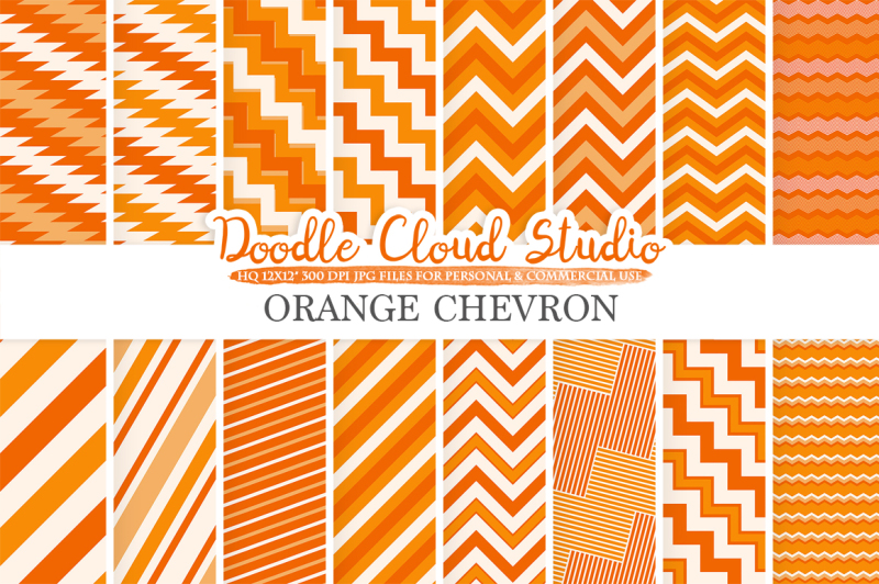 orange-chevron-digital-paper-chevron-and-stripes-pattern-zig-zag-lines-background-instant-download-for-personal-and-commercial-use