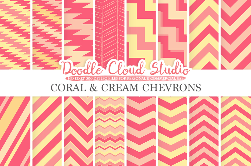 coral-and-cream-chevron-digital-paper-chevron-and-stripes-pattern-zig-zag-lines-backgrounds-for-personal-and-commercial-use