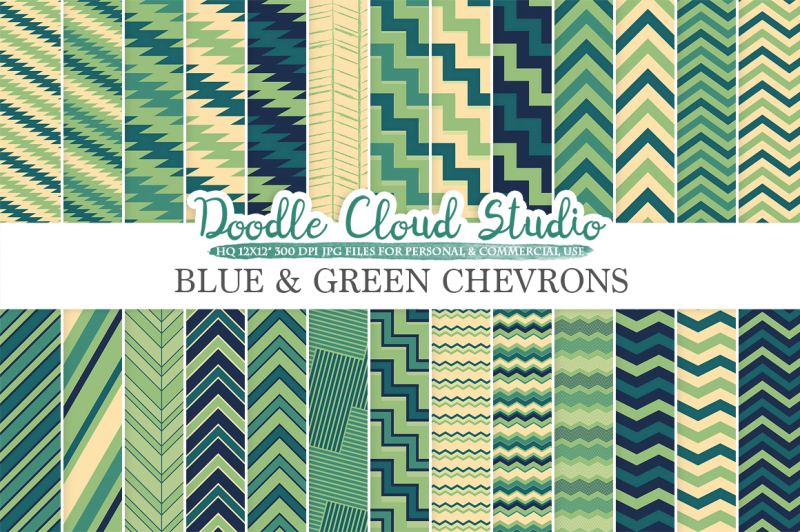 blue-and-green-chevron-digital-paper-chevron-and-stripes-pattern-zig-zag-lines-cream-backgrounds-for-personal-and-commercial-use