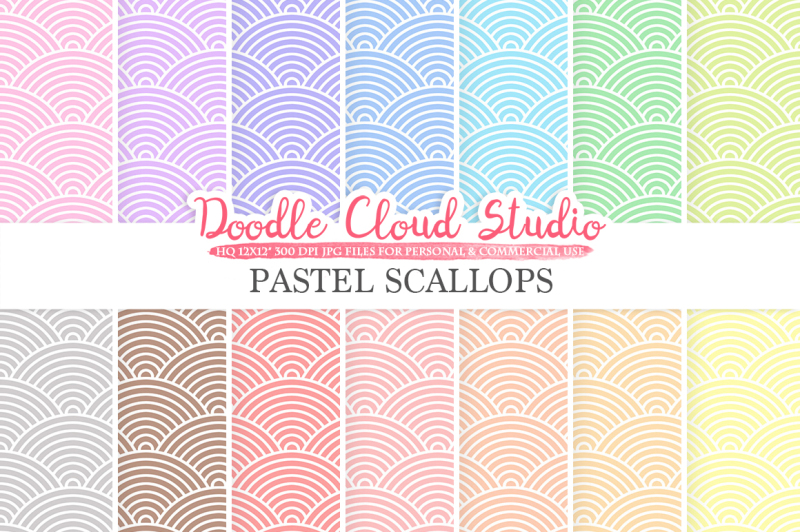 pastel-scallops-digital-paper-japanese-patterns-digital-scallops-pastel-colors-background-instant-download-for-personal-and-commercial-use