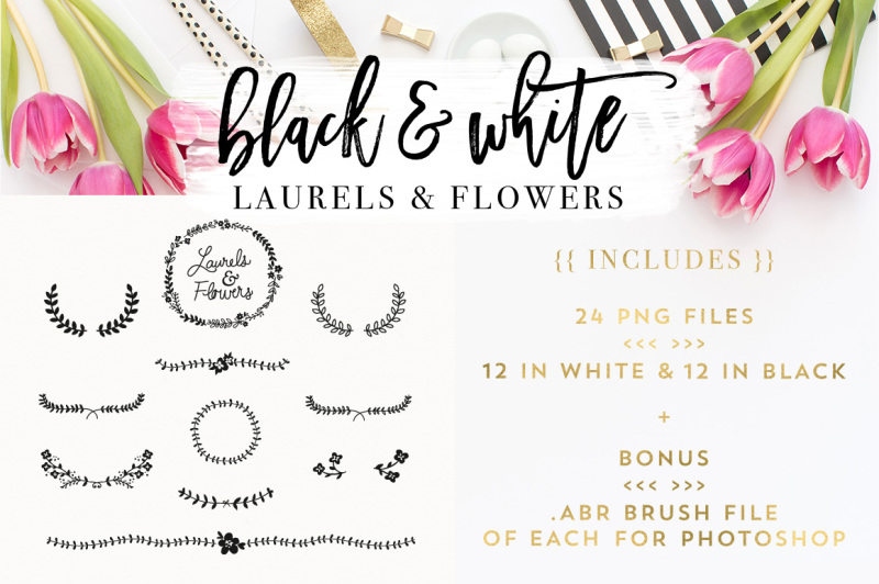 laurel-and-flower-designs-photoshop-brush
