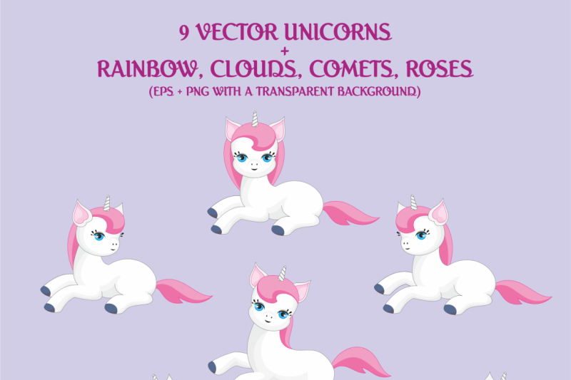 magic-unicorns-vector-elements-and-patterns