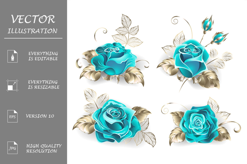 set-of-turquoise-roses