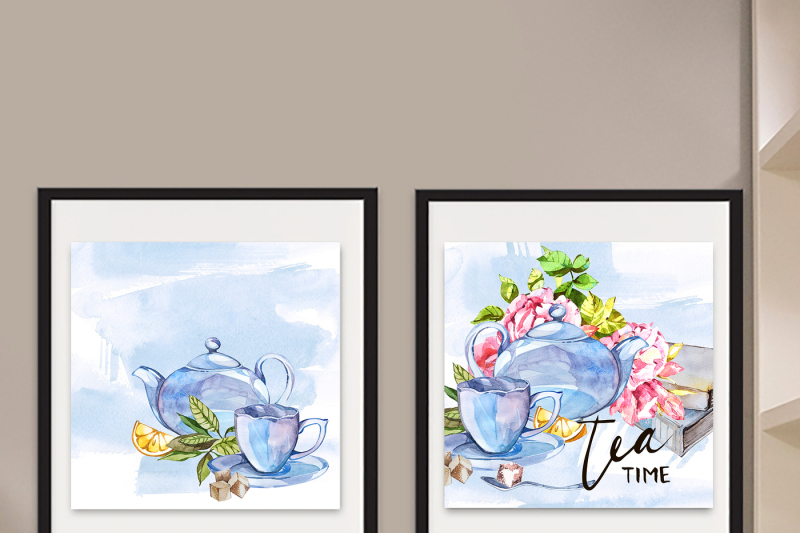 watercolor-tea-set