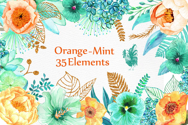 orange-mint-flowers-clipart