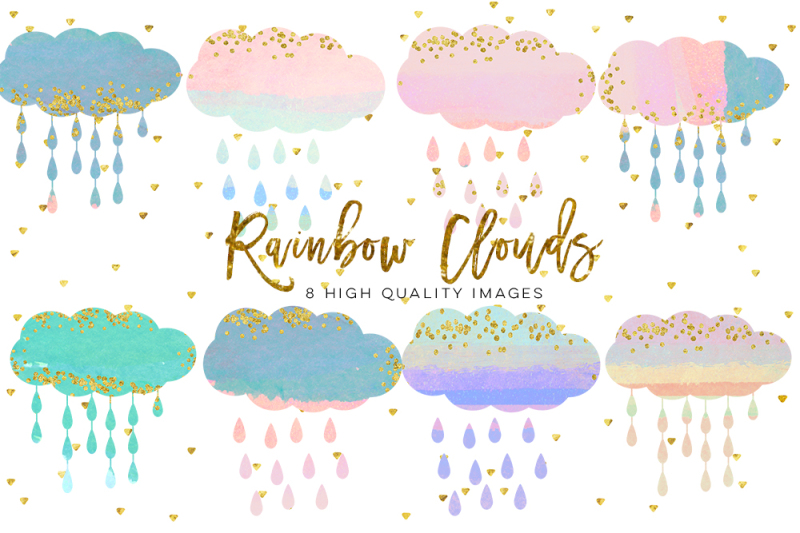baby-clouds-clip-art-watercolor-fluffy-clouds-and-rain-drops-digital-papers-magical-clipart-nursery-art-children-decor-whimsical