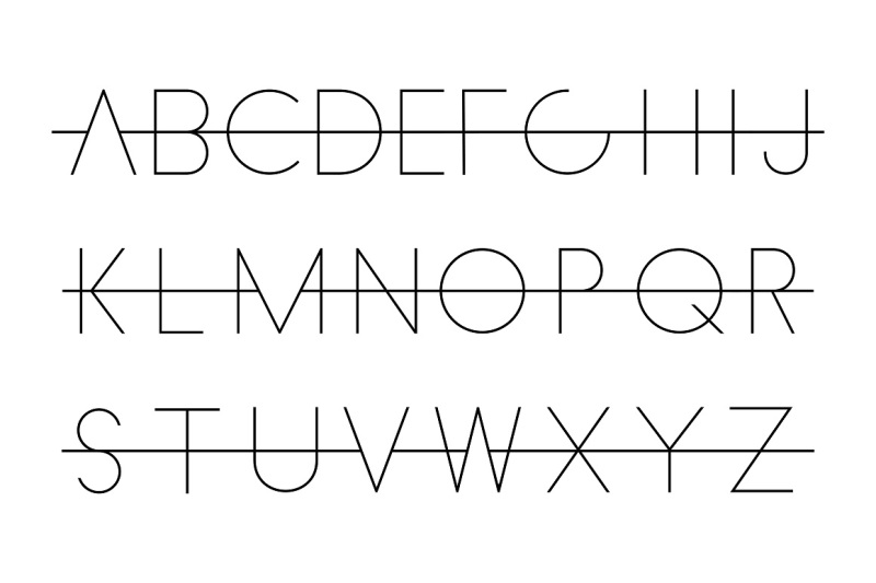 crossed-over-font-alphabet-set