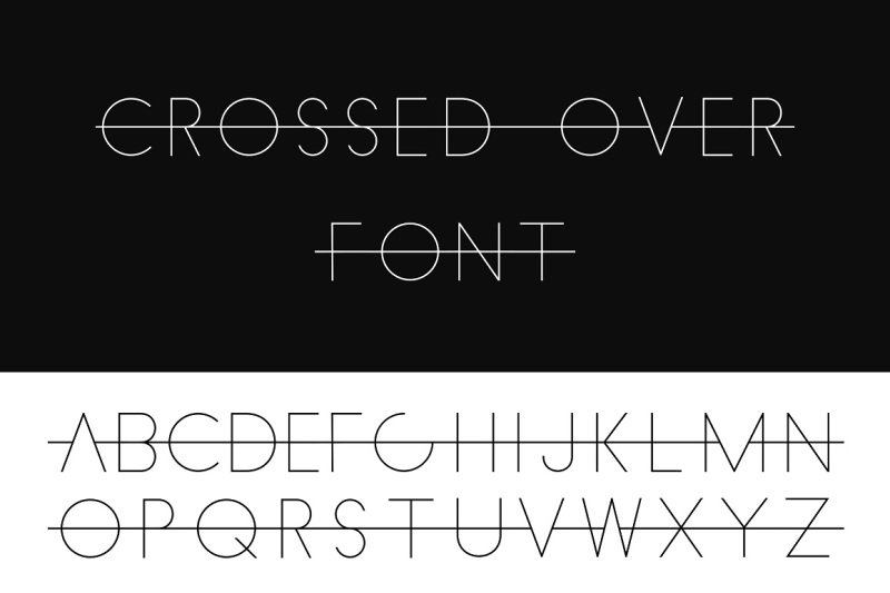 crossed-over-font-alphabet-set