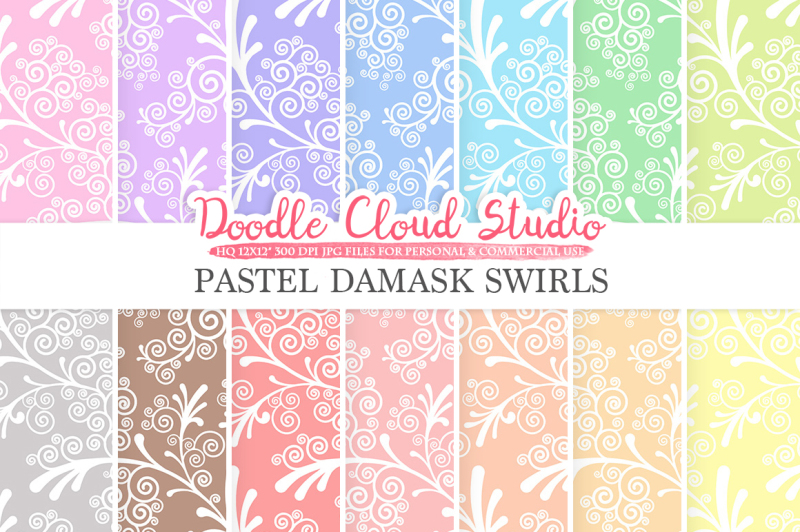pastel-damask-swirls-digital-paper-swirls-pattern-digital-swirls-pastel-colors-background-instant-download-for-personal-and-commercial-use