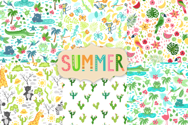 Download Summer Tropical Cute Vector Pack By Larysa Zabrotskaya ...