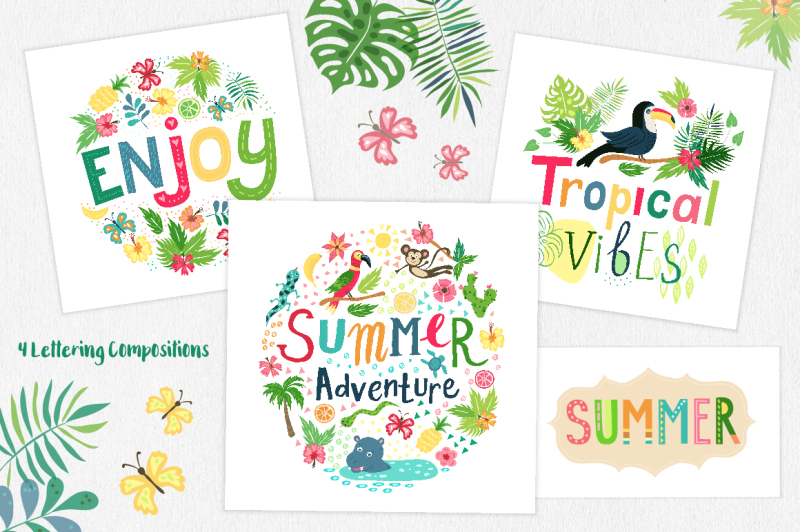 summer-tropical-cute-vector-pack