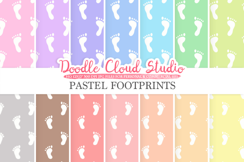 2-sets-of-pastel-footprints-digital-paper-baby-footprints-pattern-digital-foot-print-background-instant-download-personal-and-commercial-use