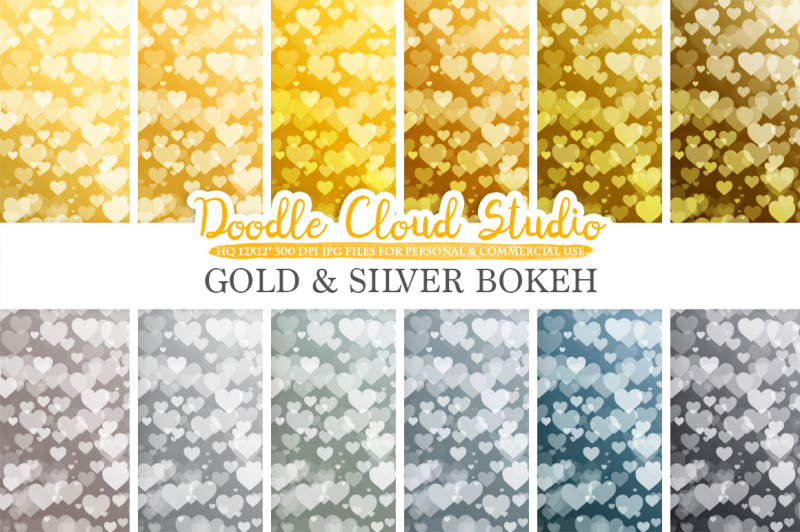 gold-and-silver-hearts-bokeh-digital-paper-metallic-bokeh-overlay-heart-bokeh-backgrounds-instant-download-for-personal-and-commercial-use