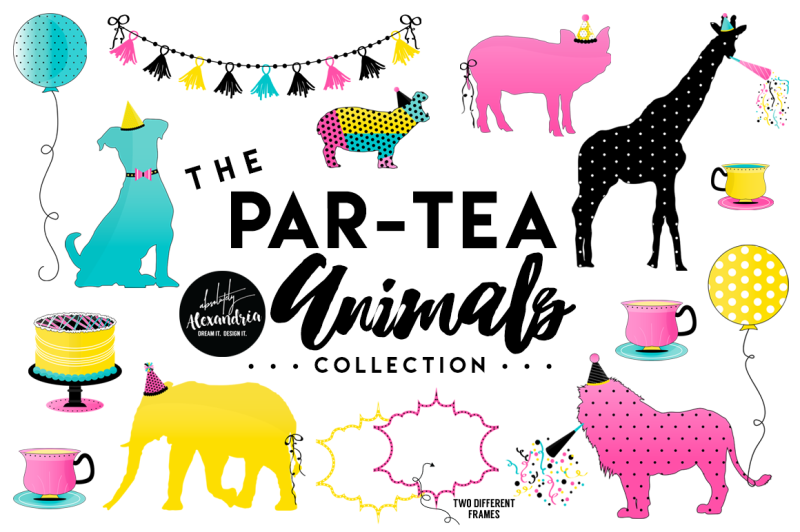 par-tea-animals-graphics-patterns-bundle