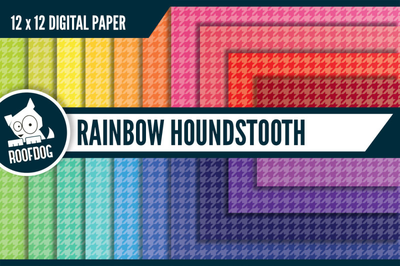 rainbow-houndstooth-digital-paper