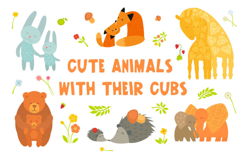 mother-s-day-cards-vector-animals