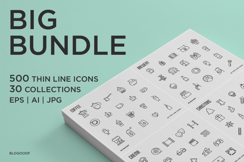 big-bundle-500-thin-line-icons