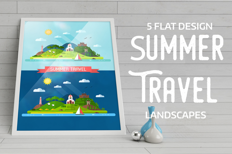 summer-island-travel-flat-landscapes