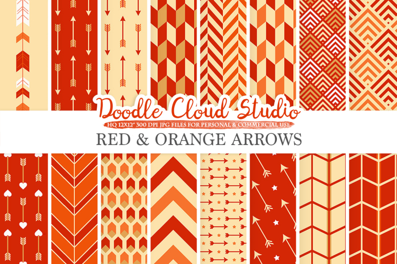 red-and-orange-arrows-digital-paper-arrow-patterns-tribal-archery-chevron-triangles-red-and-gold-background-for-personal-and-commercial-use