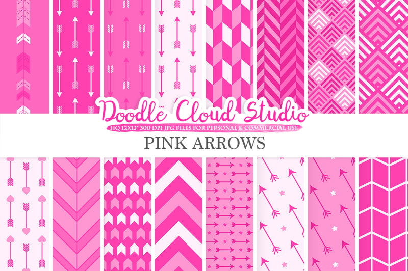 pink-arrows-digital-paper-fuschia-arrow-patterns-tribal-archery-chevron-triangles-backgrounds-instant-download-personal-and-commercial-use