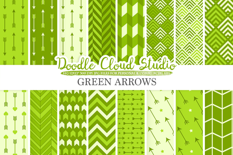 green-arrows-digital-paper-green-arrow-patterns-tribal-archery-chevron-triangles-backgrounds-instant-download-personal-and-commercial-use
