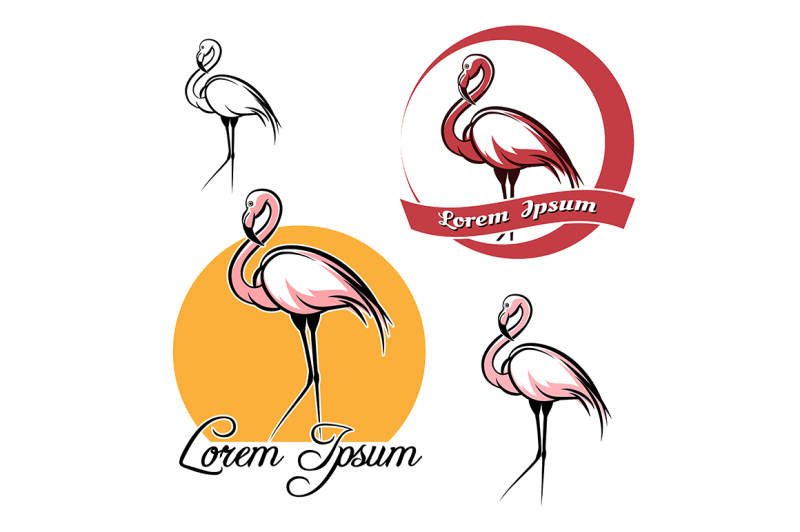 flamingo-emblem-set