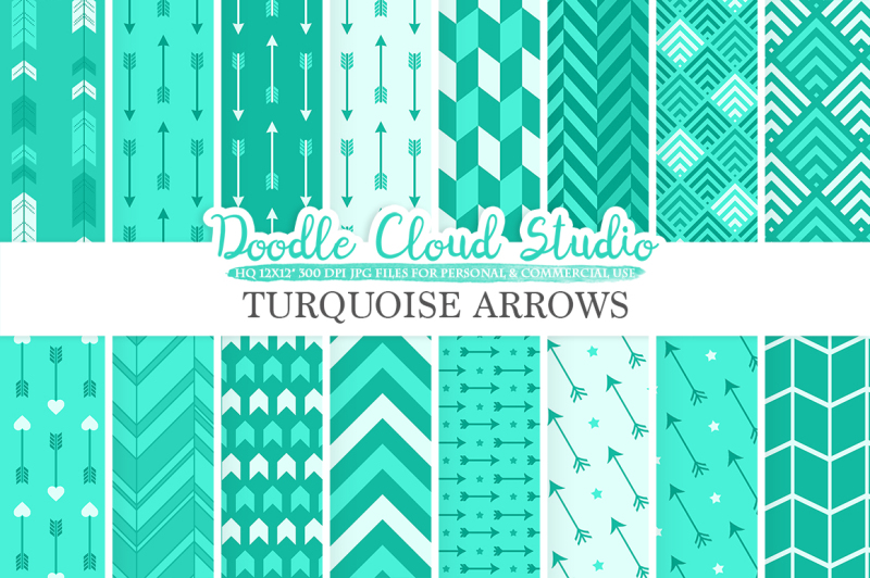 aqua-arrows-digital-paper-turquoise-arrow-patterns-tribal-archery-chevron-triangles-backgrounds-instant-download-personal-and-commercial-use