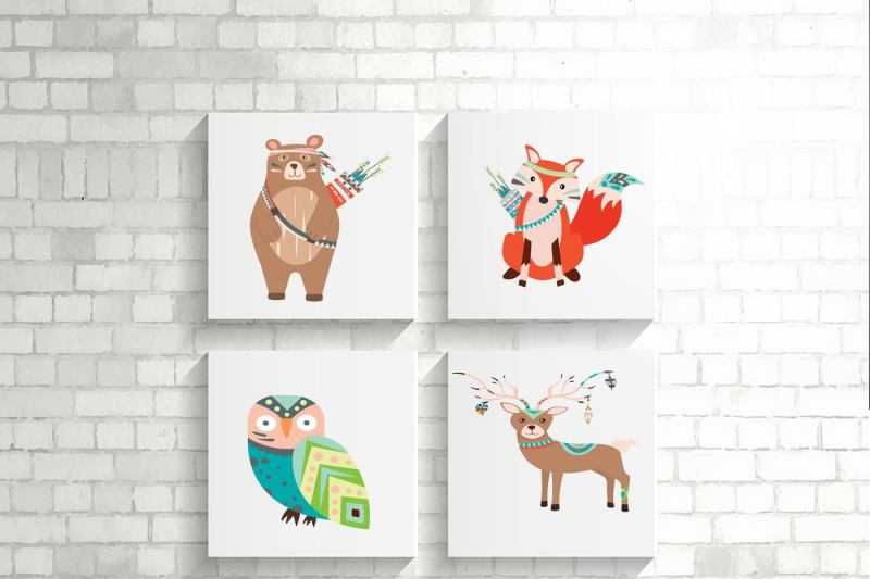 cute-tribal-animals-illustration-vector-pack
