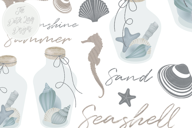 sea-and-beach-glass-bottle-clipart-set