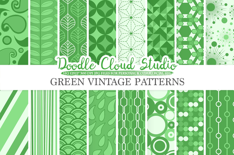 dark-green-retro-digital-paper-geometric-vintage-patterns-pine-green-digital-backgrounds-instant-download-for-personal-and-commercial-use