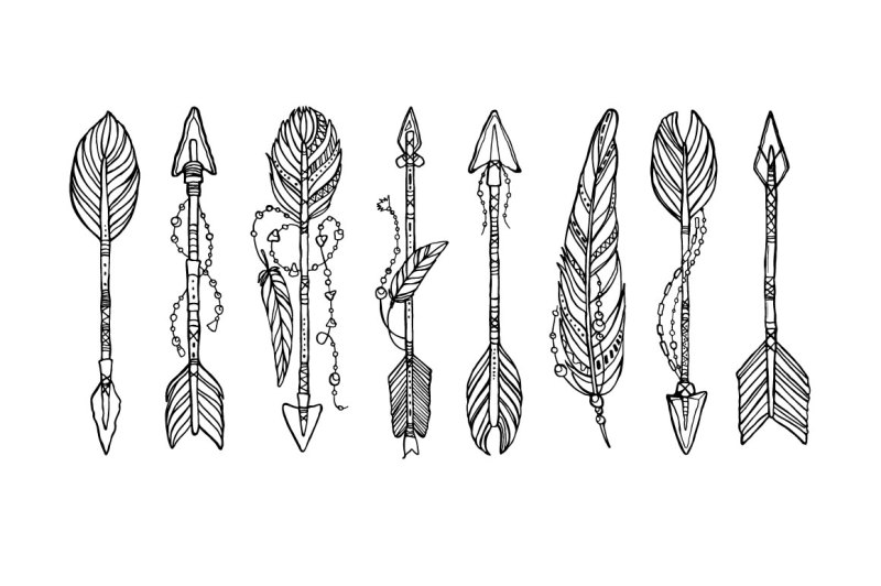 vector-ethnic-arrows-with-feathers