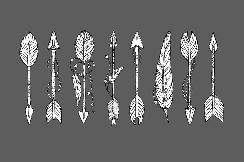 vector-ethnic-arrows-with-feathers