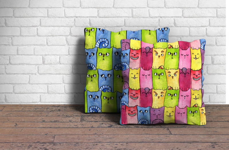 watercolor-patterns-rainbow-cats-by-valentina-gurina-in-graphics-patterns