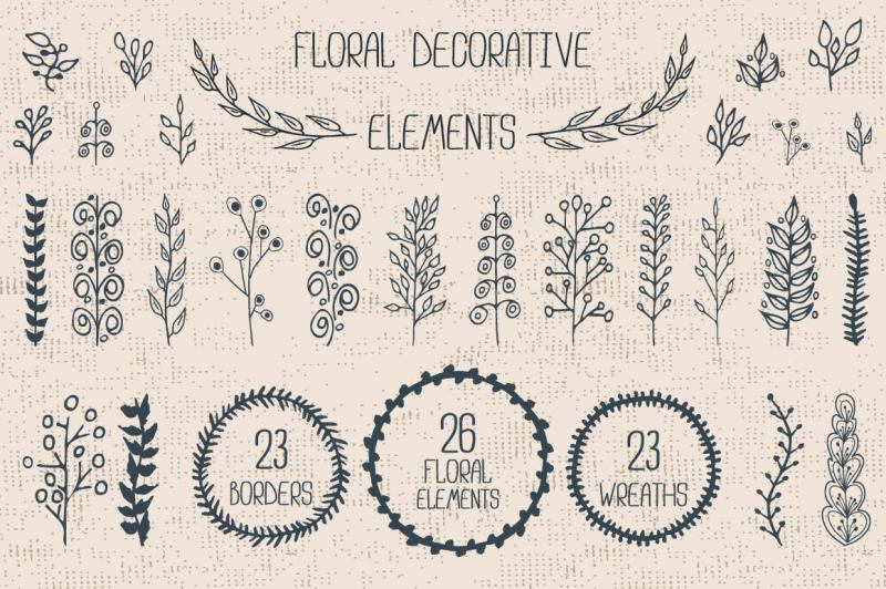 set-of-floral-decorative-elements