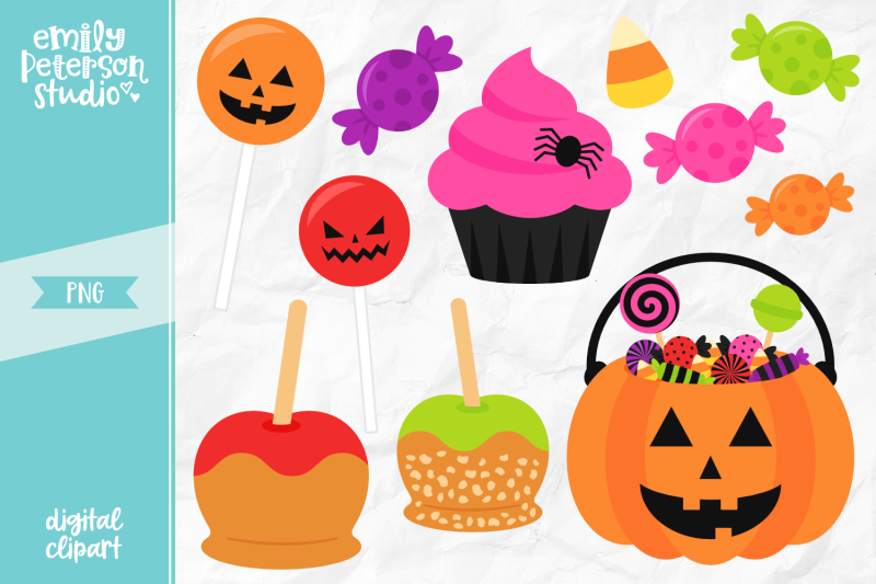 Halloween Candy Clipart By Emily Peterson Studio | TheHungryJPEG.com