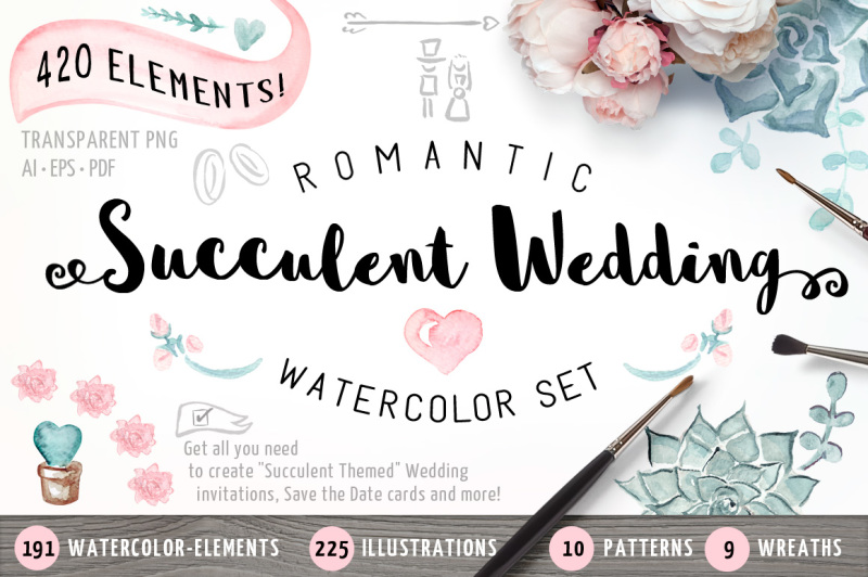 succulent-wedding-watercolor-set
