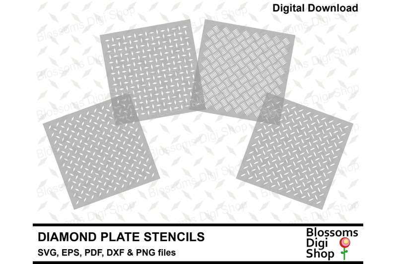 diamond-plate-stencils-svg-eps-pdf-dxf-amp-png-files