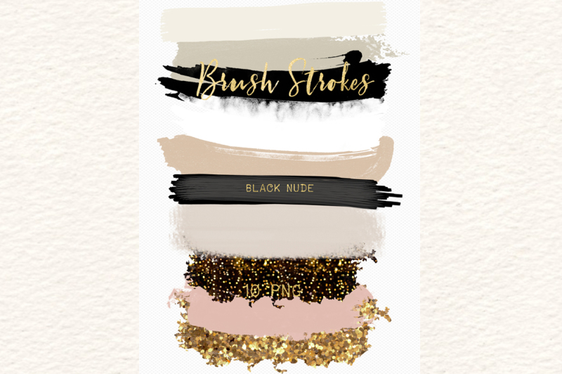 black-nude-glamour-black-and-neutral-colors-palette-gold-glitter-brush-strokes-clip-art