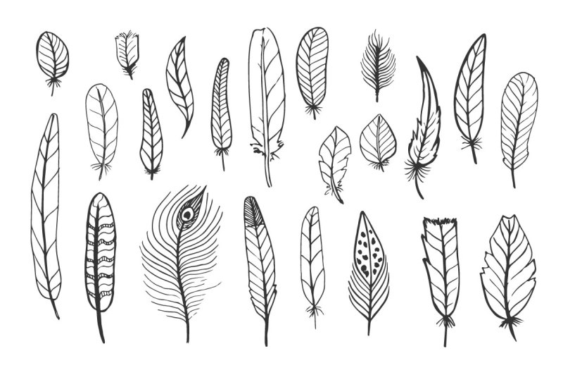 vector-doodle-arrows-and-feathers
