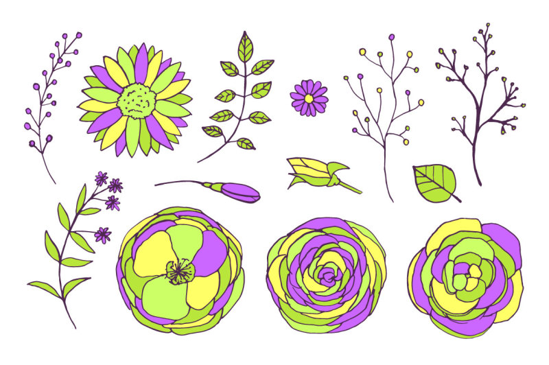 hand-drawn-floral-set