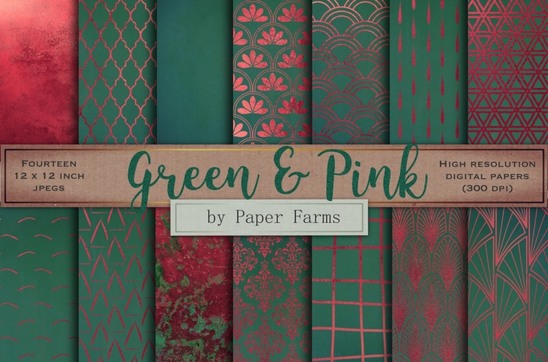 green-and-pink-digital-paper