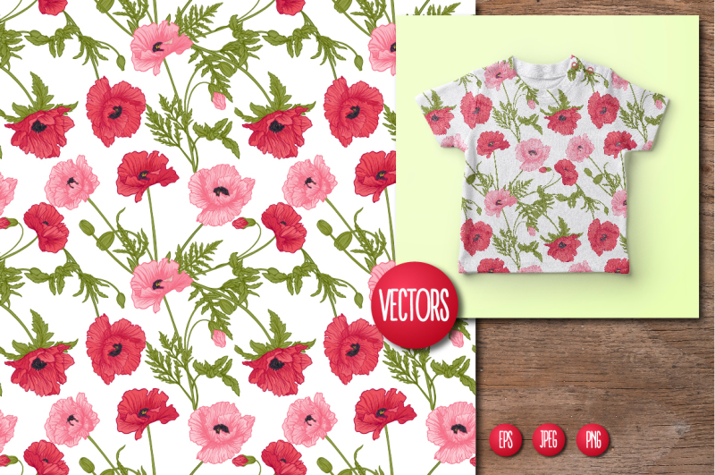 4-red-poppies-seamless-patterns